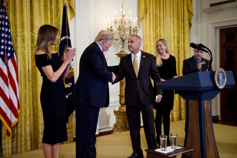 Trump speaks at a Hanukkah reception